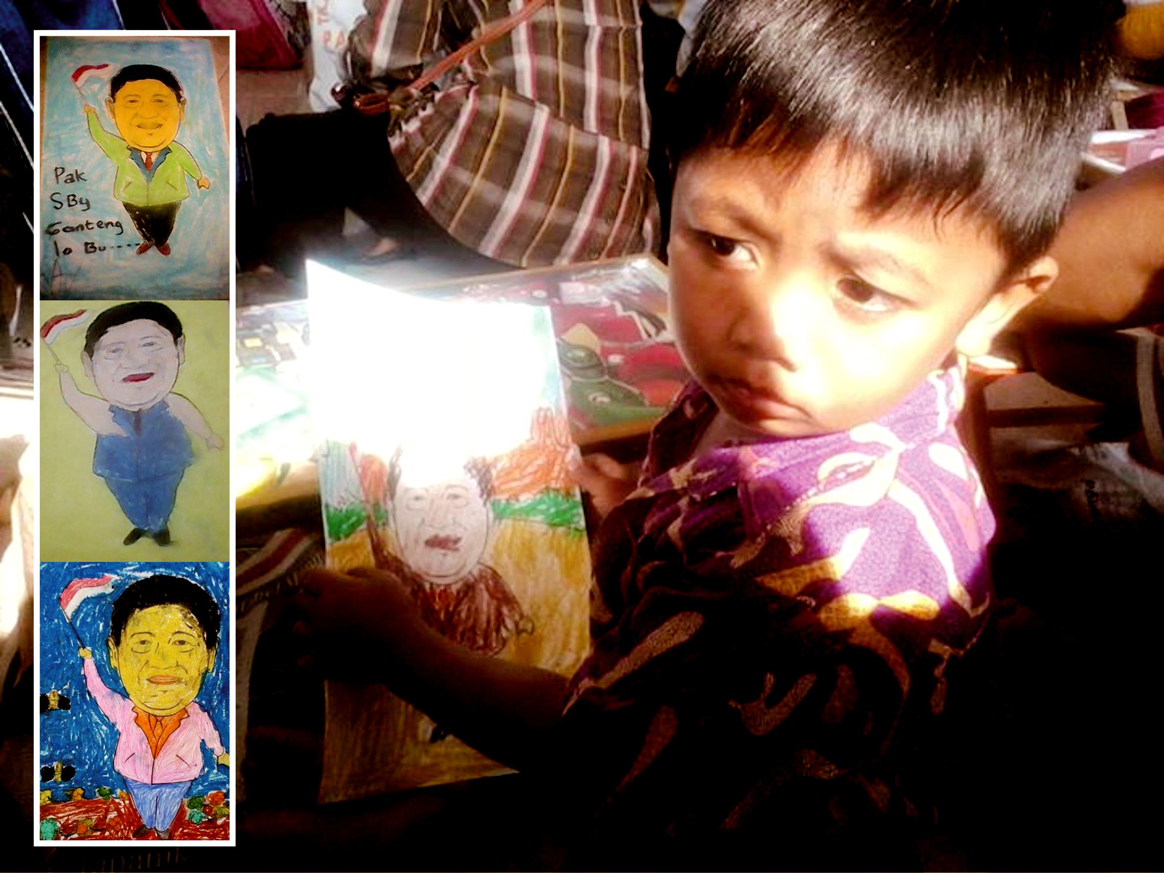 Lukisan anak Pacitan untuk SBY (Foto : Tina Try Zaiddan)