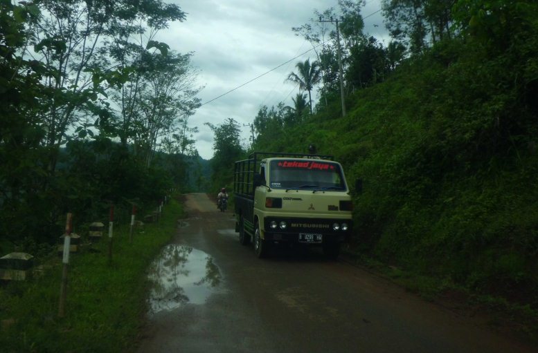 Salah satu Jalan Desa di Dusun Klitik, Desa Kasihan, Tegalombo yang mengalami kerusakan membutuhkan penanganan. (Foto : Dok.Pacitanku)