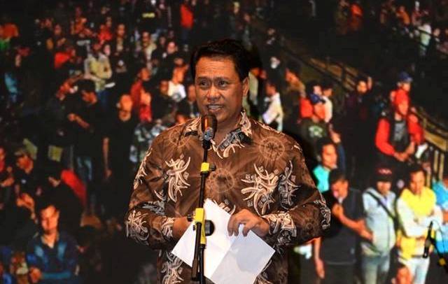 Wasi Prayitno saat sambutan upacara penutupan Hello Pacitan 2016. (Foto: Doc Info Pacitan)