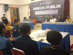 Suasana diskusi publik Aliansi Cipayung Pacitan menolak wacana Pilkada oleh DPRD di Hotel Srikandi.
