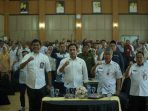Sekda Pacitan Heru Wiwoho bersama jajaran perangkat daerah dalam Forum Konsultasi Publik penyusunan RKPD 2027 di Gedung Karya Darma.