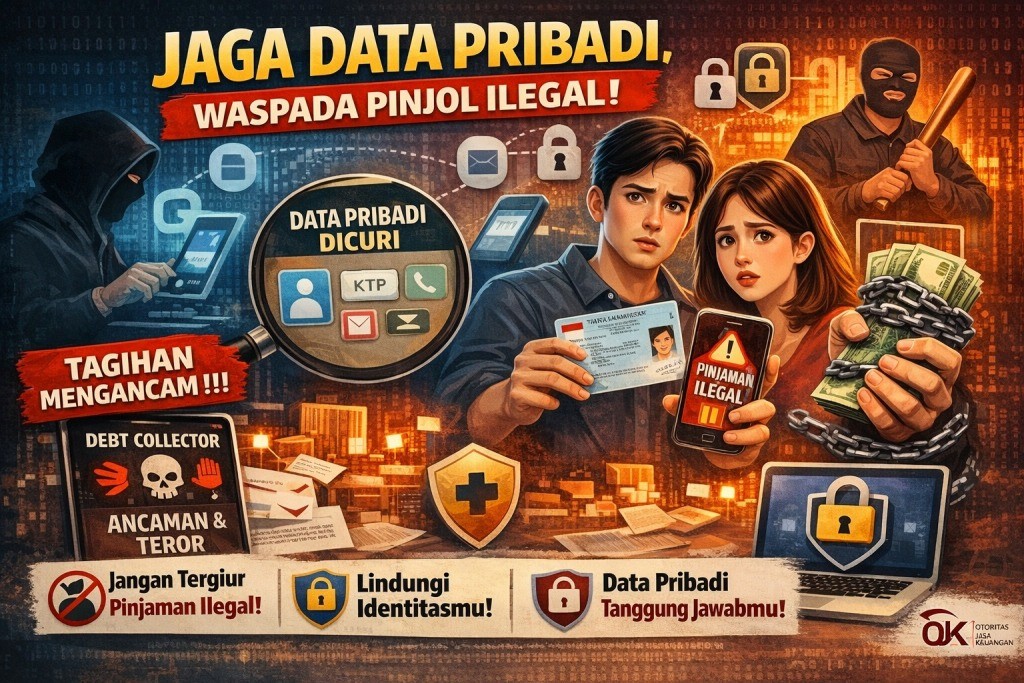 Ilustrasi orang yang merasa stres memegang ponsel karena teror pinjol ilegal akibat kebocoran data pribadi.