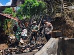 Kondisi dapur warga Desa Kalikuning Pacitan yang hangus terbakar akibat api tungku.