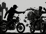 Ilustrasi tindak kejahatan penyiraman air keras di jalanan sepi oleh orang tak dikenal.