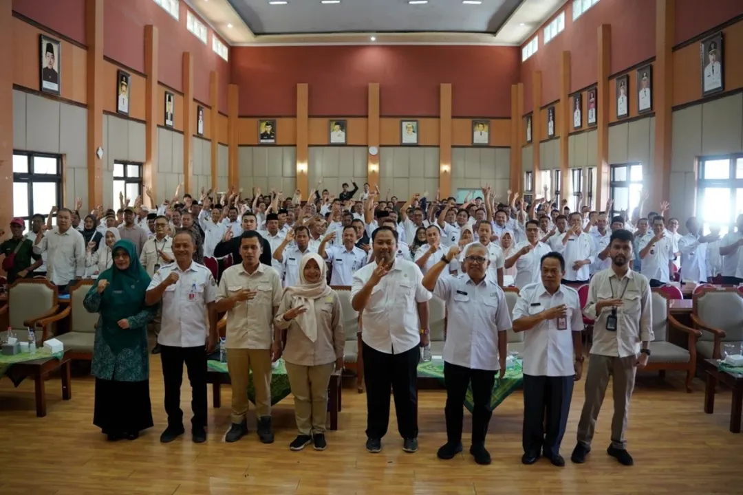 Sosialisasi Program BSPS 2026 di Gedung Karya Darma Pacitan.