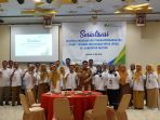 Penandatanganan kerja sama JKK antara BPJS Ketenagakerjaan dan Puskesmas se-Kabupaten Pacitan di Gedung Golden Star.