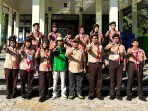 Anggota Saka Wanabakti mengikuti Giriwana Rally di Pantai Soge Pacitan