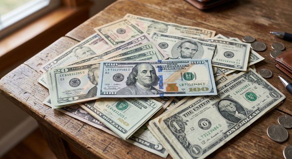 Ilustrasi pergerakan grafik melemahnya mata uang rupiah terhadap lembaran uang dolar Amerika Serikat.