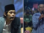 Gus Iqdam berdialog dengan Mbah Rokani dalam pengajian akbar peresmian YPI Nurul Azhar Pacitan.