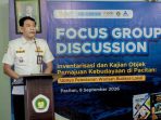 Sambutan Djoko Putro Utomo FGD Budaya Pacitan 2026 Staf Ahli Bupati Pacitan Djoko Putro Utomo memberikan sambutan pada FGD pemajuan kebudayaan di STKIP PGRI Pacitan.