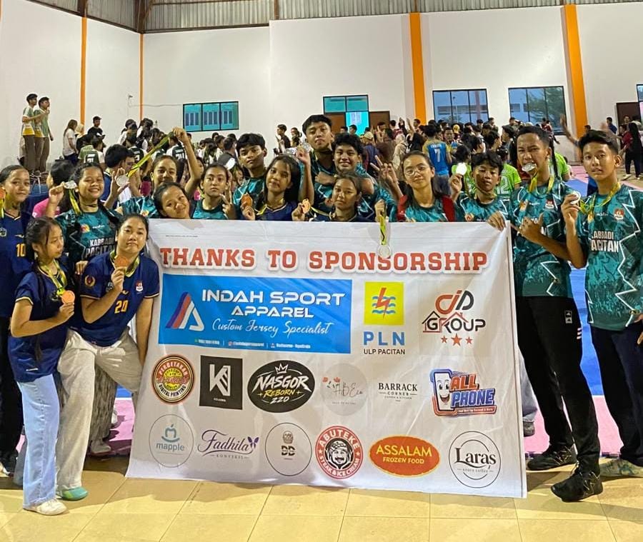 Skuad tim Kabaddi Kabupaten Pacitan berlaga di ajang Kejurprov Kabaddi Junior Jatim 2026.