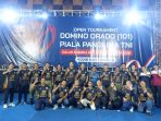 Suasana pembukaan Turnamen Domino ORADO 101 Piala Panglima TNI di Kodim 0801 Pacitan secara virtual.