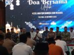 Bupati Pacitan Indrata Nur Bayu Aji memberikan sambutan pada acara Doa Bersama untuk Keselamatan Bangsa dan Negara di Pendopo Kabupaten Pacitan, Selasa (20/10/2026) malam.