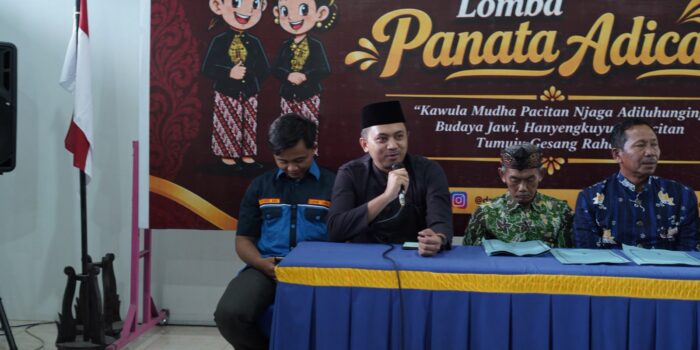Ketua DPD KNPI Pacitan Bagus Surya Pratikna pada penutupan Lomba Panata Adicara ke-5 Kabupaten Pacitan