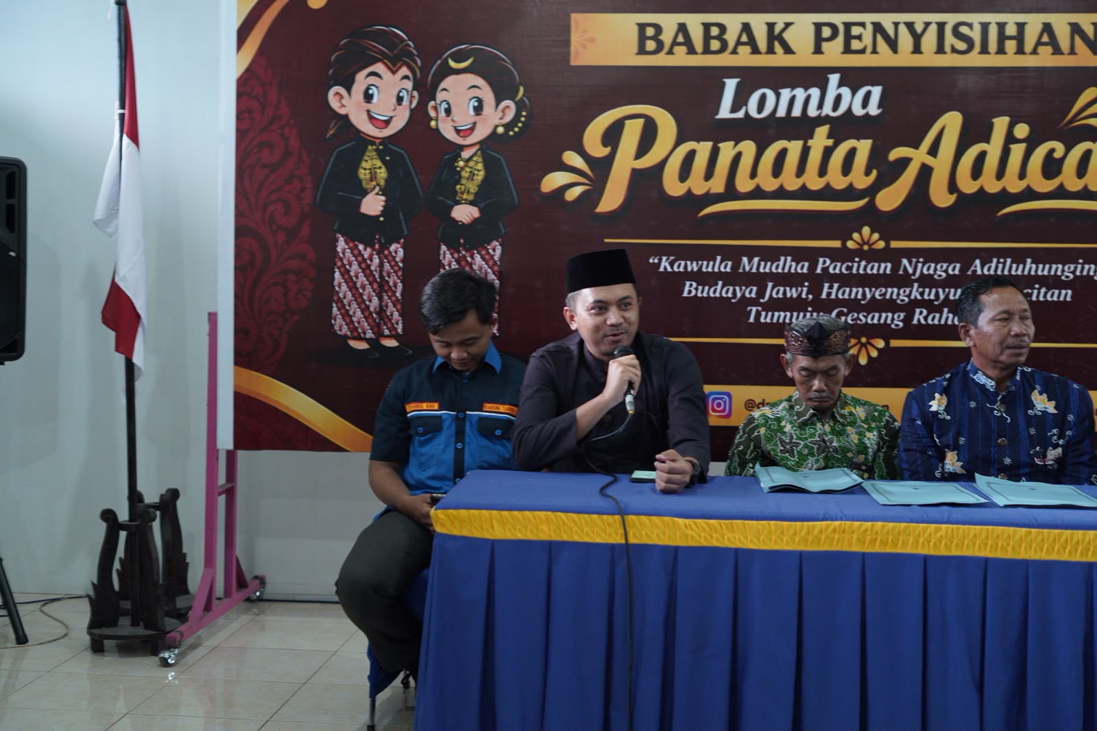 Penutupan Lomba Panata Adicara Ke-5 Kabupaten Pacitan 2026 Ketua DPD KNPI Pacitan Bagus Surya Pratikna pada penutupan Lomba Panata Adicara ke-5 Kabupaten Pacitan